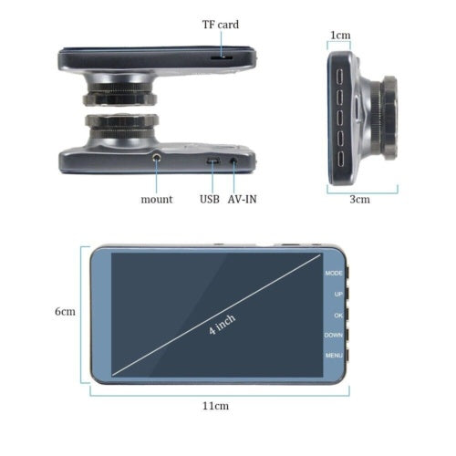 4 In Car Camera Recorder Dual Front And Rear HD 1080P Dash Cam Night Vision UK