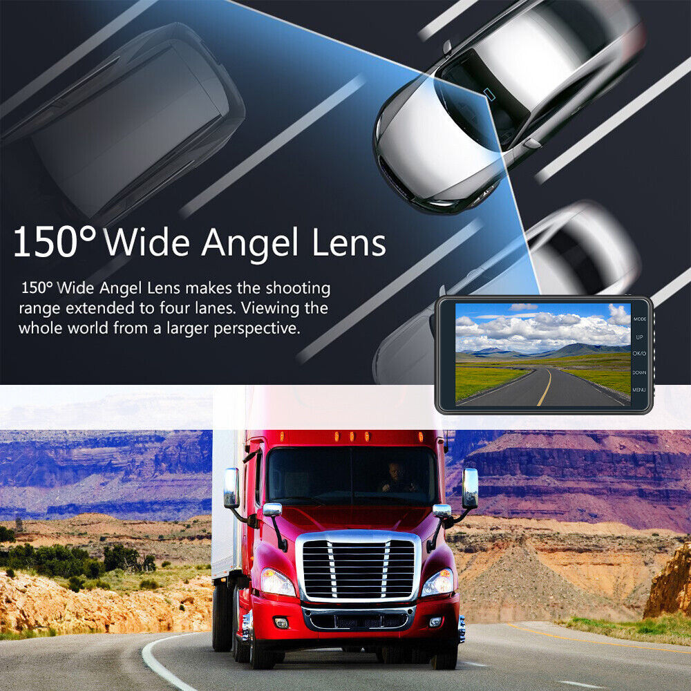 4 In Car Camera Recorder Dual Front And Rear HD 1080P Dash Cam Night Vision UK