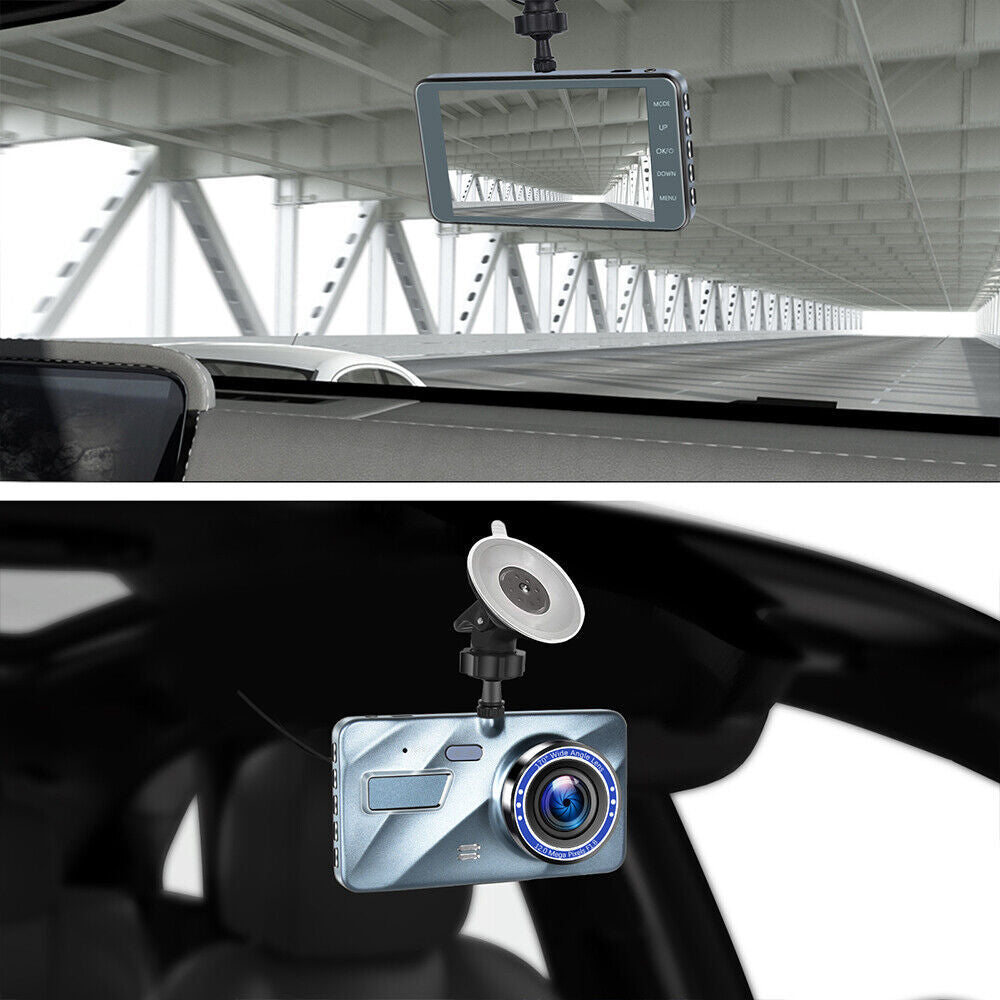 4 In Car Camera Recorder Dual Front And Rear HD 1080P Dash Cam Night Vision UK