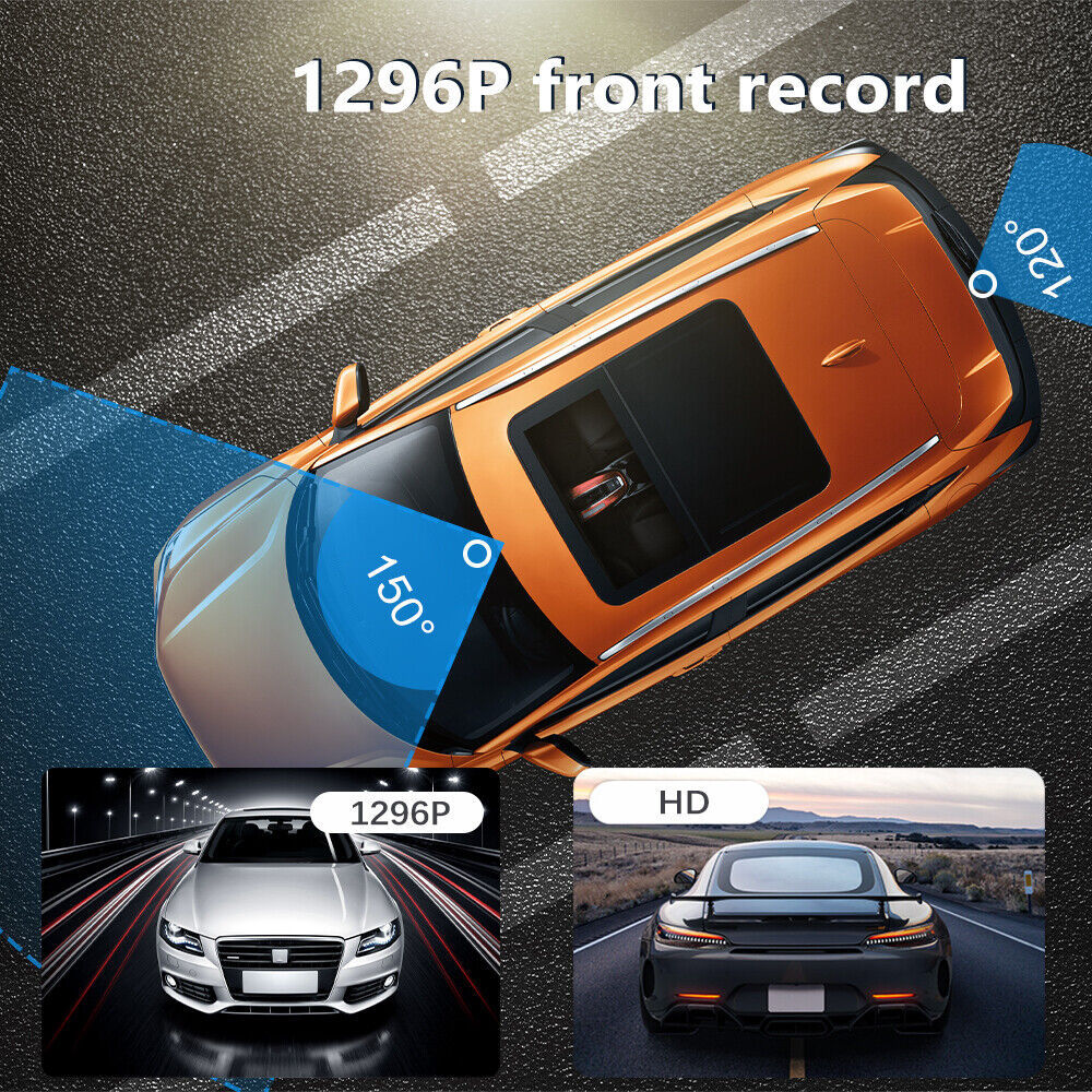 4 In Car Camera Recorder Dual Front And Rear HD 1080P Dash Cam Night Vision UK