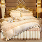 Lace Velvet Bed Skirt Four-piece Quilted