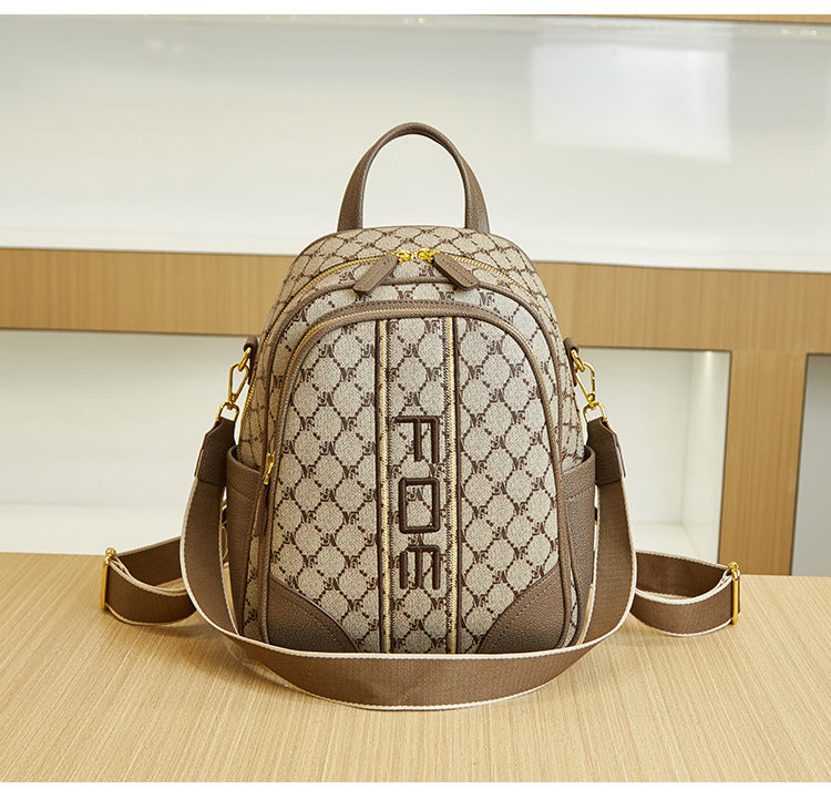 Backpack Trendy Printed Schoolbag Special Interest Light Luxury Fashion All-match Travel Backpack For Women