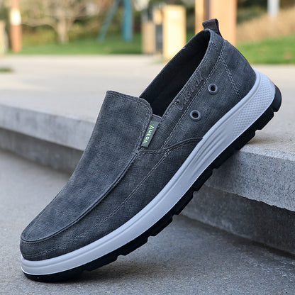 Breathable Comfortable Soft Bottom Men's Cloth Shoes Slip-on