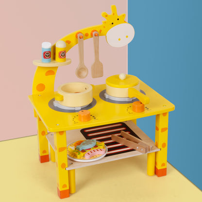 Wooden Playhouse Giraffe Kitchen BBQ Set