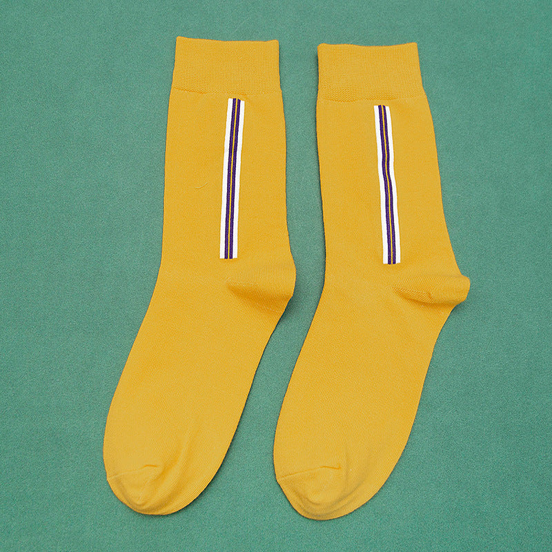 Vertical Striped Color Matching Mid-Tube Socks