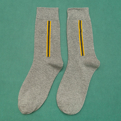 Vertical Striped Color Matching Mid-Tube Socks