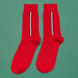 Vertical Striped Color Matching Mid-Tube Socks