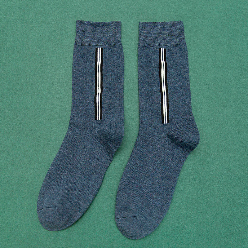 Vertical Striped Color Matching Mid-Tube Socks