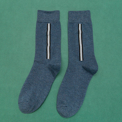 Vertical Striped Color Matching Mid-Tube Socks