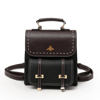 Contrasting Retro Small Backpack Women