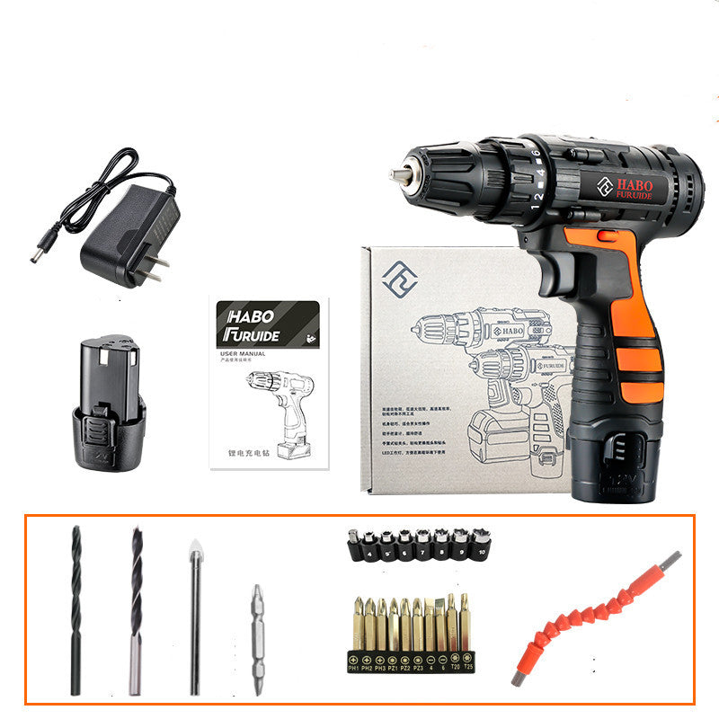 12V Lithium Electric Drill Rechargeable Multifunctional Household Electric Screwdriver