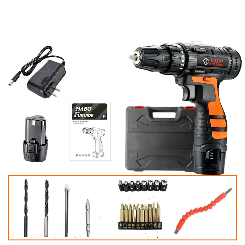 12V Lithium Electric Drill Rechargeable Multifunctional Household Electric Screwdriver