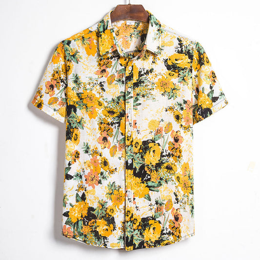 Large Size Men's Casual Fashion Short Sleeve Shirt Printing