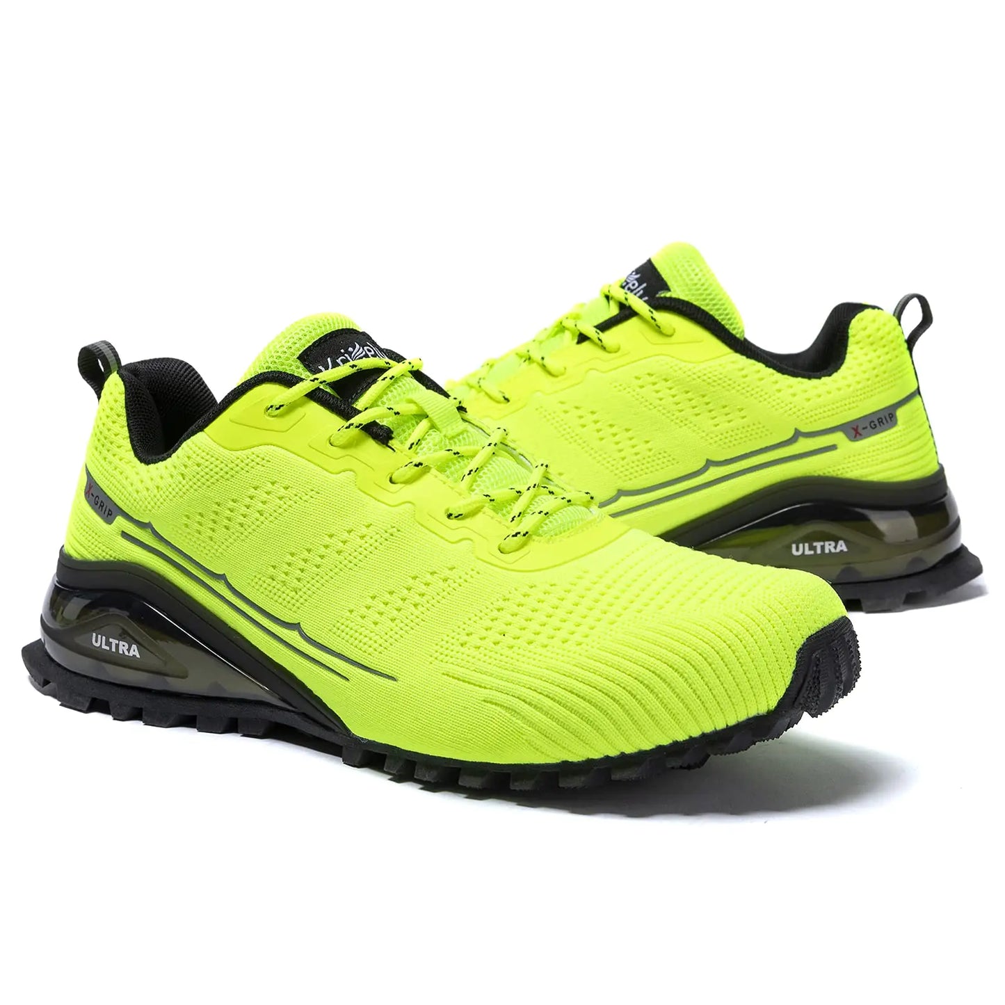 Kricely Men's Trail Running Shoes Fashion Walking Hiking Sneakers for Men Tennis Cross Training Shoe Outdoor Snearker Mens Casual Workout Footwear 7.5 Fluorescent Green