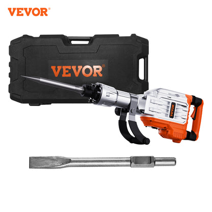 VEVOR Demolition Jack Hammer Concrete Breaker 3500W Electric Hammer 2 Chisel Bits