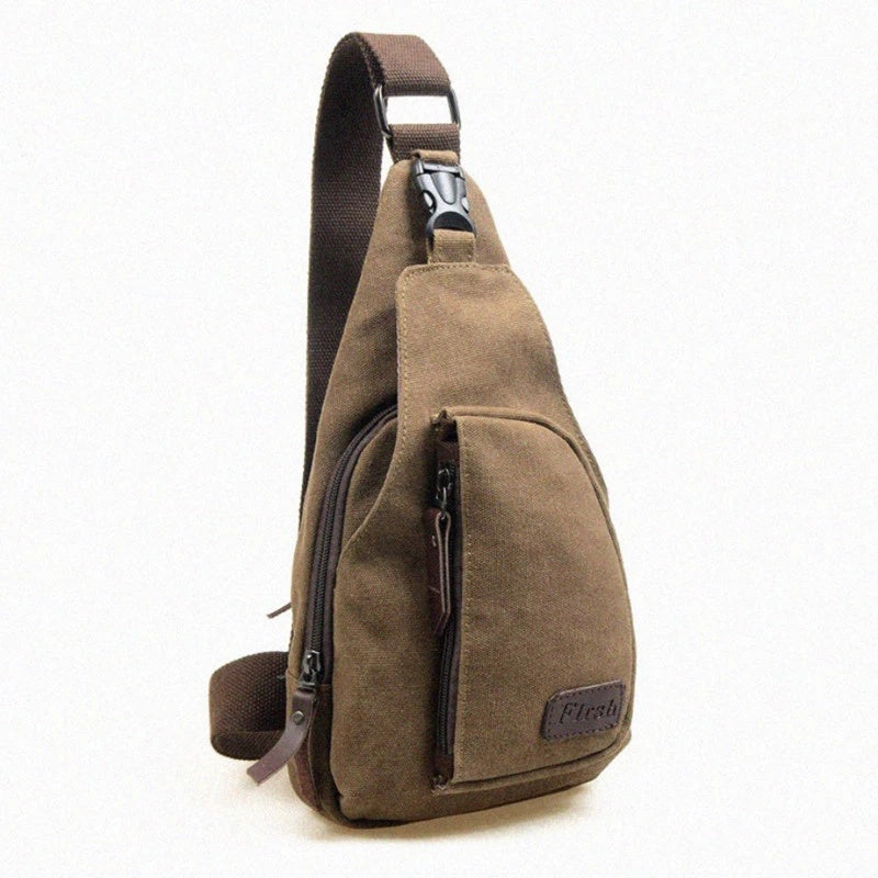 Casual Men Chest Pack Canvas Crossbody Bags for Men Shoulder Handbag