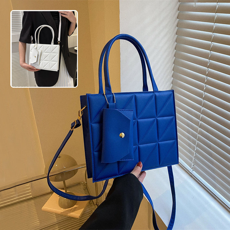 Fashion Plaid Shoulder With Small Wallet Simple Elegant Portable Square Tots Women's Handbag