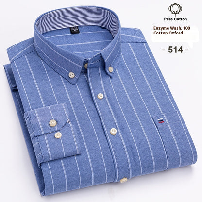 Men's Long-sleeved Cotton Shirt Business Casual Slim-fitting Shirt