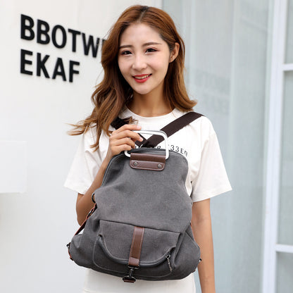 Canvas backpack women bag