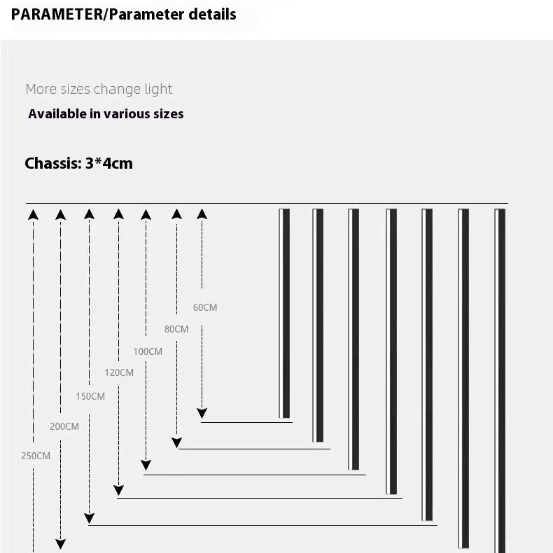 Simple Strip In-line Lamps LED Slotted-free Wall Lamp