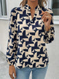 Women's Clothing Commuting Fashion V-neck Printed Pullover