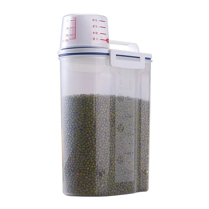 Rice And Cereal Storage Container With Measuring Cup