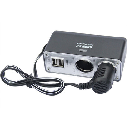 Car Cigarette Lighter Dual USB One-to-two Car Charger With Cord Car Power Splitter USB Charger Socket