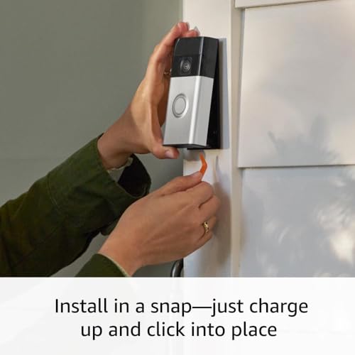 All-new Ring Battery Doorbell, Head-to-Toe Video, Live View with Two-Way Talk, and Motion Detection & Alerts (2024 release), Satin Nickel