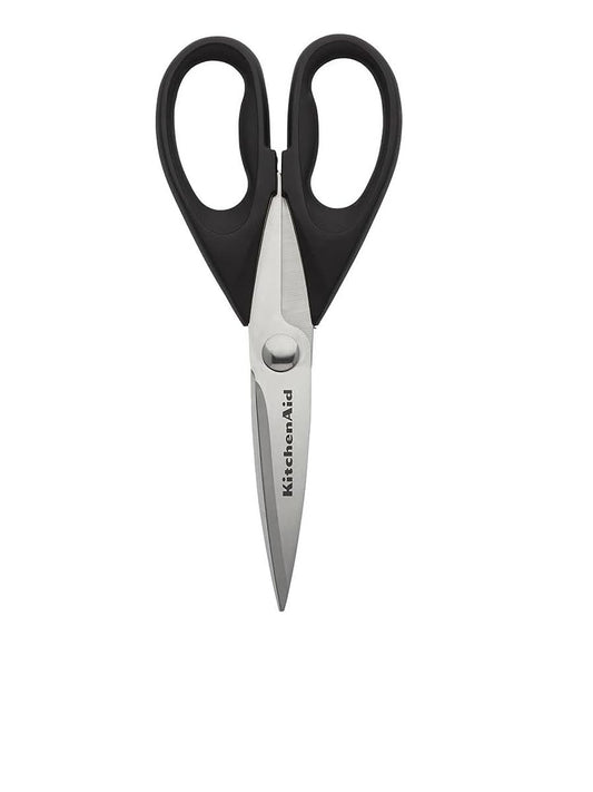 KitchenAid All Purpose Kitchen Shears with Protective Sheath Durable Stainless Steel Scissors, Dishwasher Safe, Soft Grip Comfort Handle, 8.72 Inch, Black