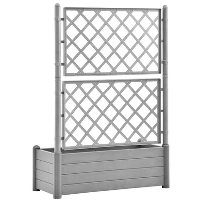 vidaXL Garden Planter with Trellis 100x43x142 cm PP Stone Grey