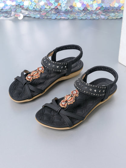 Women's Flat Sandals Plus Size Diamond Casual Shoes