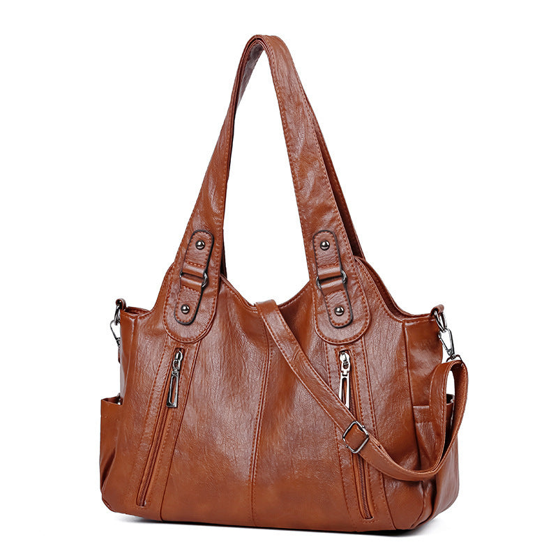 European And American Vintage Casual All-matching PU Handbag