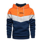 Men's Casual Sports Panel Hooded Pullover Sweatshirt