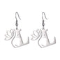 Lotus Letter Pendant Earrings A- Z Initial Stainless Steel Women's Earrings