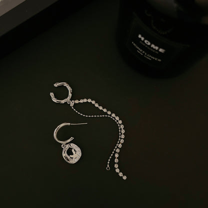 Ear Cuff Chain Gold Coin Fashion Detachable Earrings