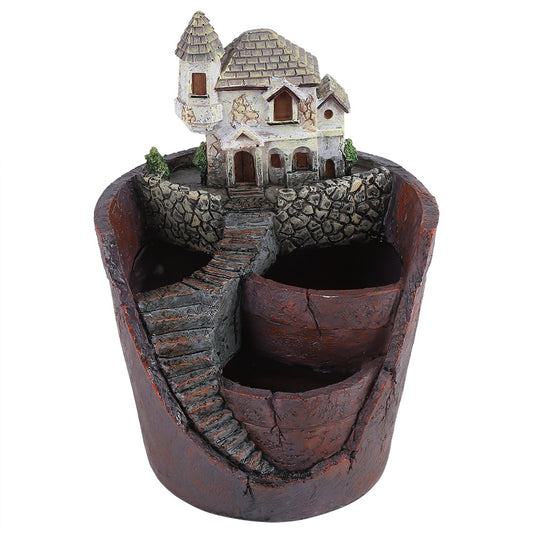 Creative Resin Succulent Plant Pot Container Herb Flower Basket Home Garden Decor Castle