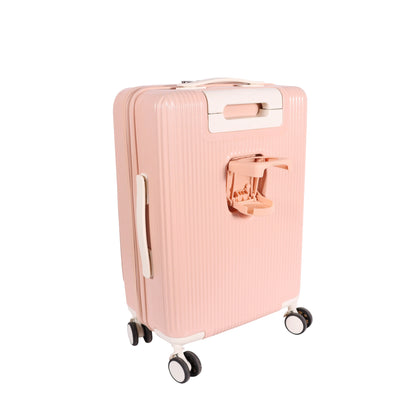 Biggdesign Moods Up 20" Luggage with Cup Holder and USB Port, Pink