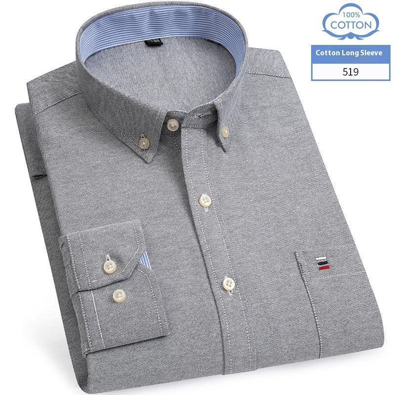 Men's Long-sleeved Cotton Shirt Business Casual Slim-fitting Shirt