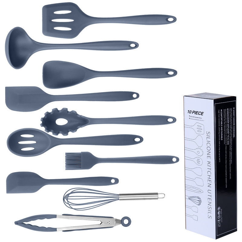 10-piece Silicone Kitchenware Non-stick Cooking Spatula Set