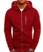 Men's Fleece Color Hoodie Zip Front Hooded Sweatshirt