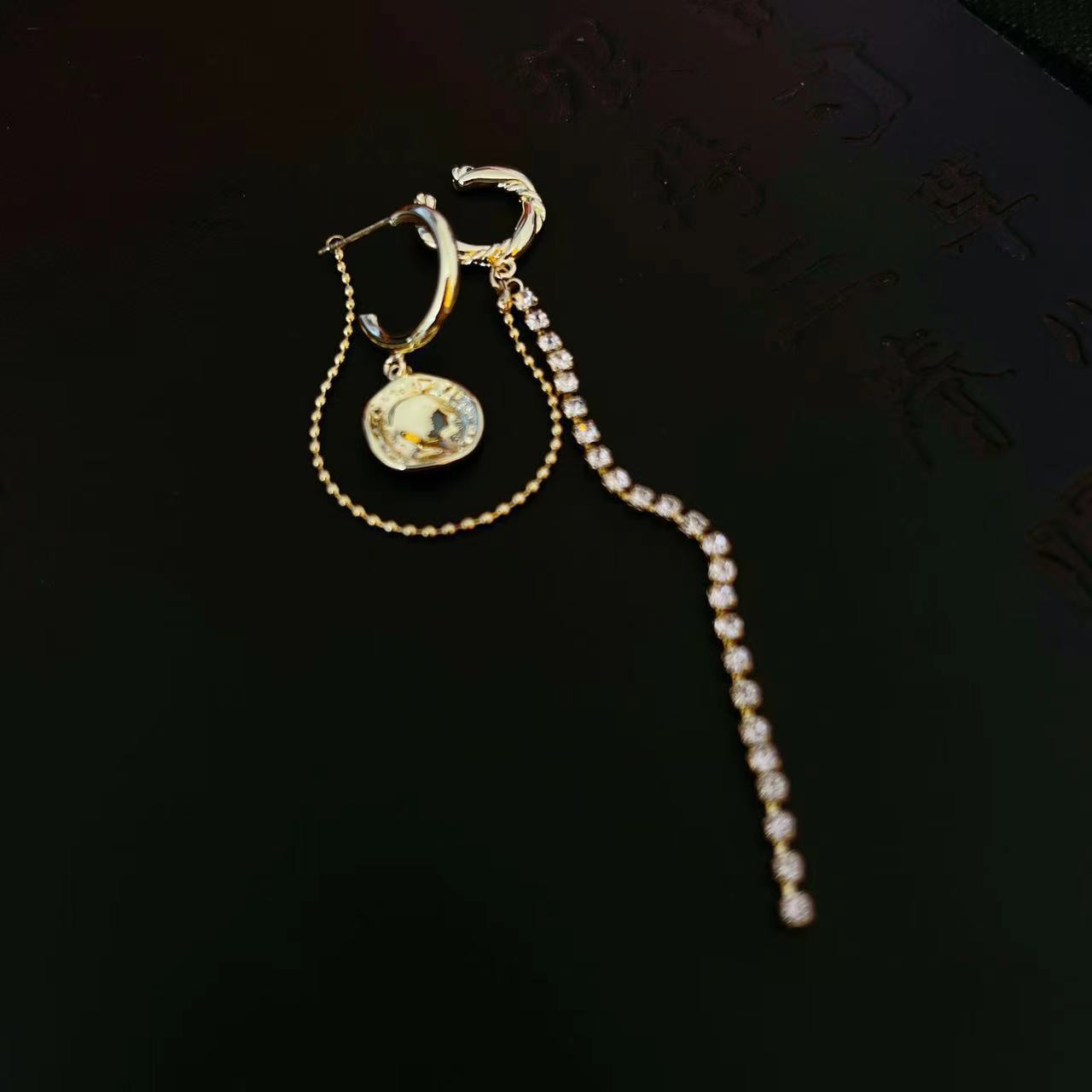 Ear Cuff Chain Gold Coin Fashion Detachable Earrings