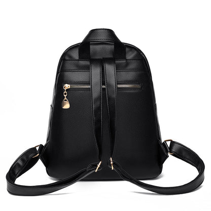 New Leisure Soft Leather Lingge Backpack For Women