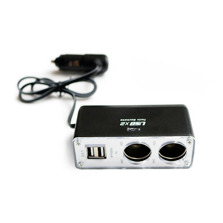 Car Cigarette Lighter Dual USB One-to-two Car Charger With Cord Car Power Splitter USB Charger Socket