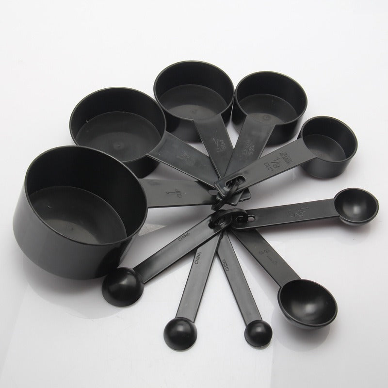 10-Piece Plastic Measuring Cups Black