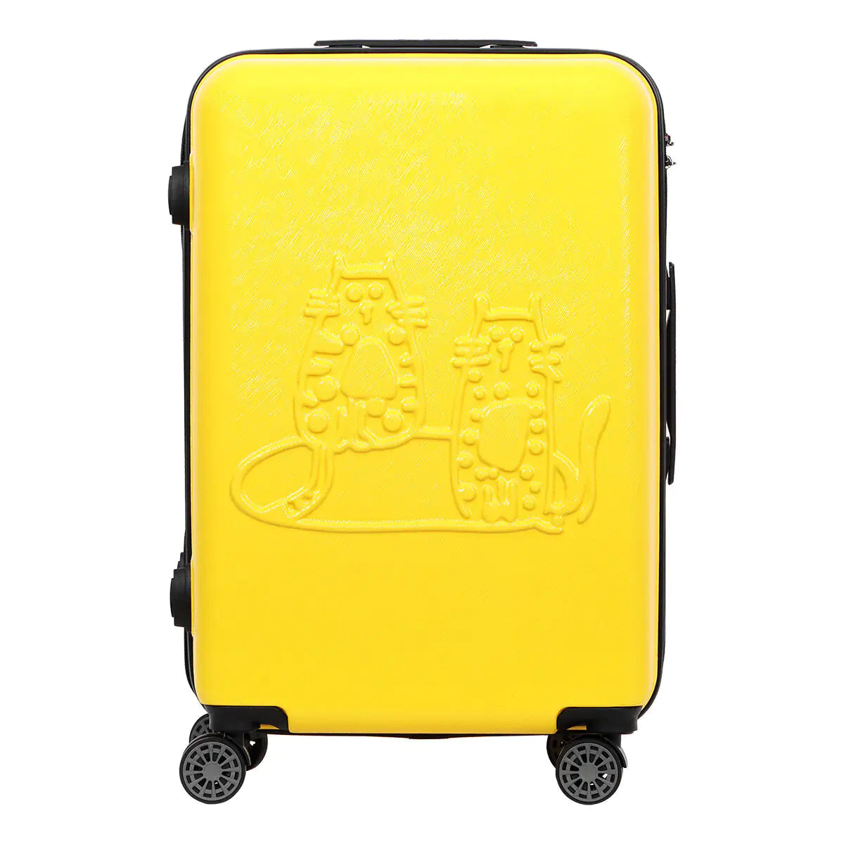 Biggdesign Cats Hardshell Spinner Luggage Set, Yellow, 3 Pcs.