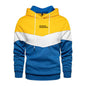 Men's Casual Sports Panel Hooded Pullover Sweatshirt