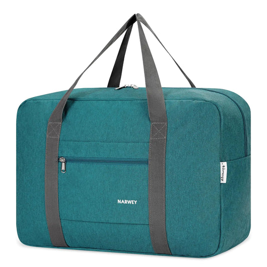 For Spirit Airlines Personal Item Bag 18x14x8 Foldable Travel Duffel Bag Tote Carry on Luggage Duffle Overnight for Women and Men 1112-Thick Series Teal