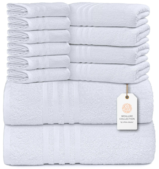 12 Pcs Bath Towel Set for Bathroom 100% Cotton Soft and Plush Highly Absorbent