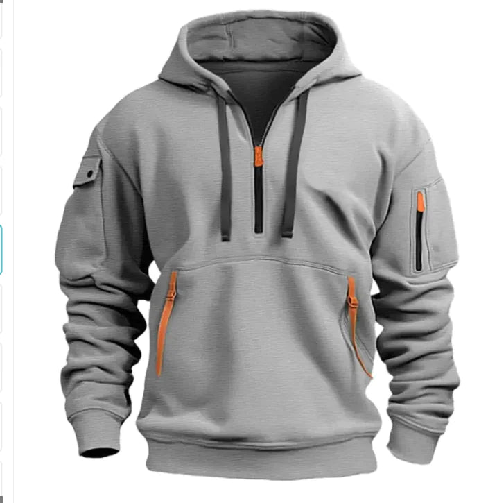 Cotton Dropped Shoulder Hooded Sweatshirt