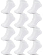 Duufin 12 Pairs Toddler Athletic Ankle Socks Kids Athletic Socks Low Cut Socks Half Cushion Toddler Socks 4-6 Years White